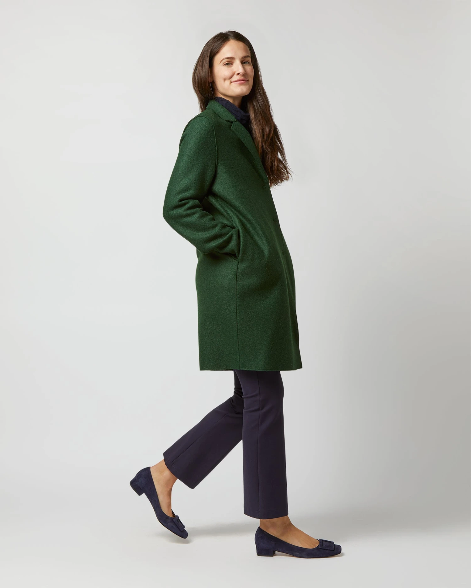 Cocoon Coat In Emerald 2 Cocoon Coat In Emerald - Image 2