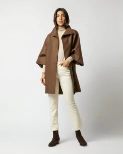 Kimono Coat In Teddy Brown