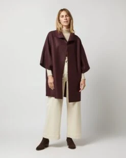 Kimono Coat In Bordeaux