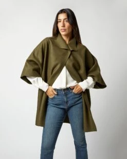 Kimono Coat In Moss Green 12 Kimono Coat In Moss Green -HERNO || ULLA JOHNSON || A.P.C. Shop S72688 498