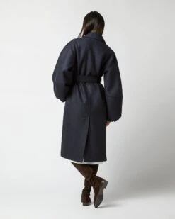 Puff Sleeves Coat In Navy Blue -HERNO || ULLA JOHNSON || A.P.C. Shop S72689 204