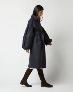 Puff Sleeves Coat In Navy Blue -HERNO || ULLA JOHNSON || A.P.C. Shop S72689 225