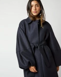 Puff Sleeves Coat In Navy Blue -HERNO || ULLA JOHNSON || A.P.C. Shop S72689 252