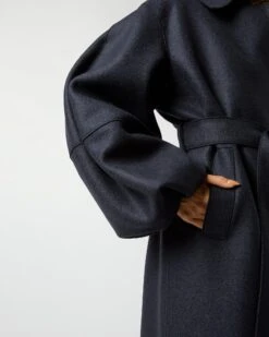 Puff Sleeves Coat In Navy Blue -HERNO || ULLA JOHNSON || A.P.C. Shop S72689 256
