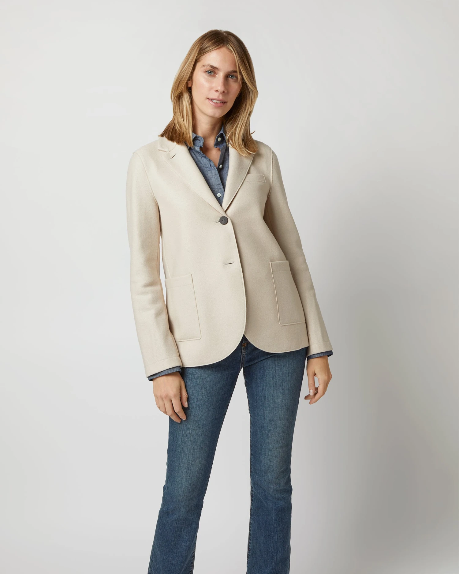 Stand Up Collar Blazer In Cream 6 Stand Up Collar Blazer In Cream - Image 6