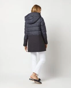 HERNO A-Line Down Mixed Coat In Navy Blue -HERNO || ULLA JOHNSON || A.P.C. Shop S72693 4347