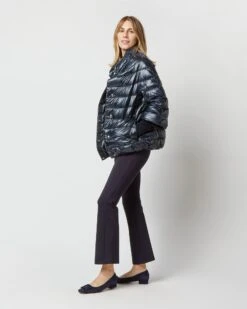 HERNO Aminta 3/4 Sleeve Cocoon Coat In Navy Blue -HERNO || ULLA JOHNSON || A.P.C. Shop S72695 2119