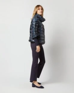 HERNO Aminta 3/4 Sleeve Cocoon Coat In Navy Blue -HERNO || ULLA JOHNSON || A.P.C. Shop S72695 2143