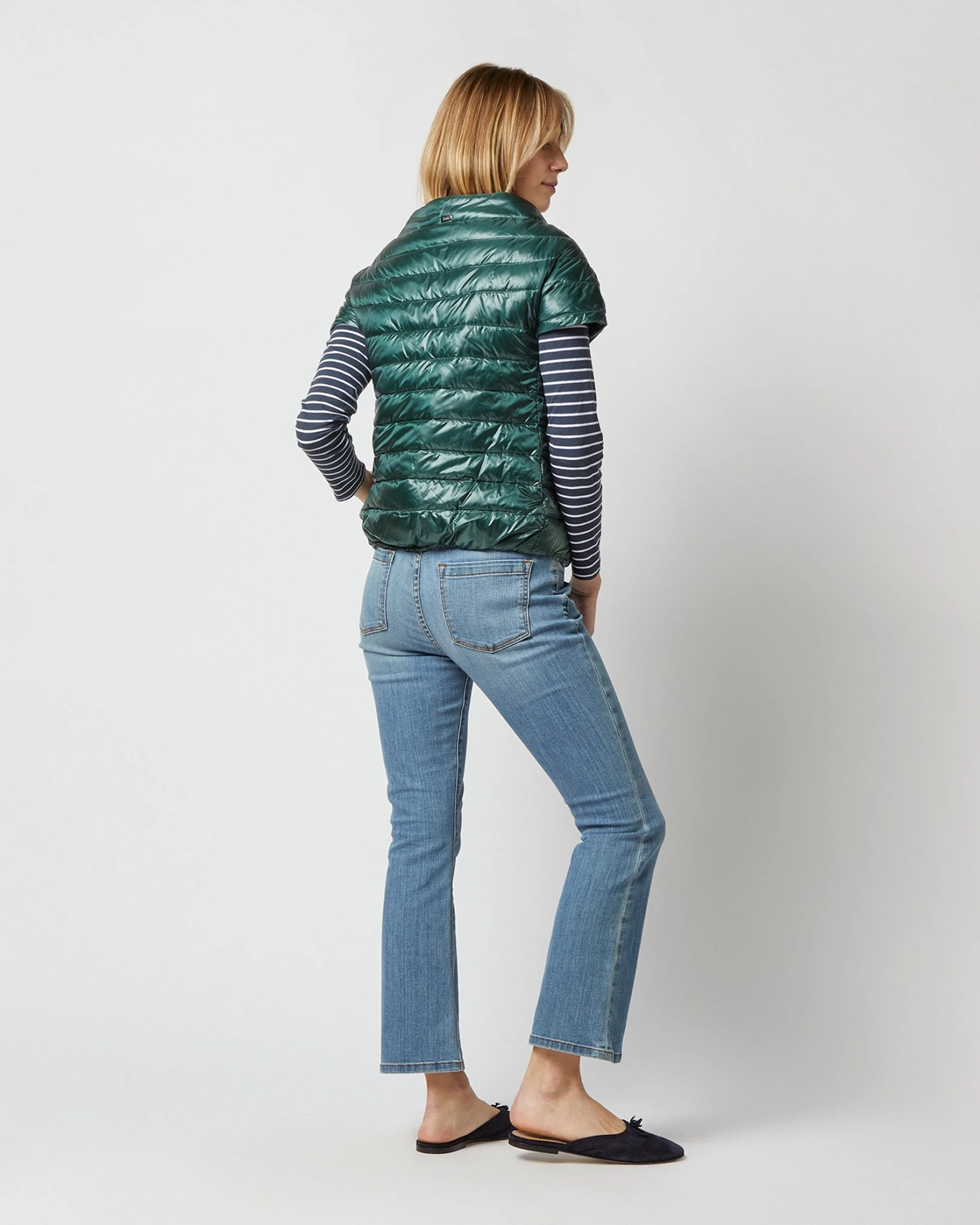 HERNO Emilia Cap-Sleeve Jacket In Emerald 5 HERNO Emilia Cap-Sleeve Jacket In Emerald - Image 5
