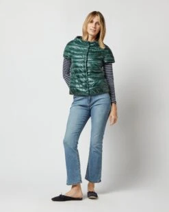 HERNO Emilia Cap-Sleeve Jacket In Emerald