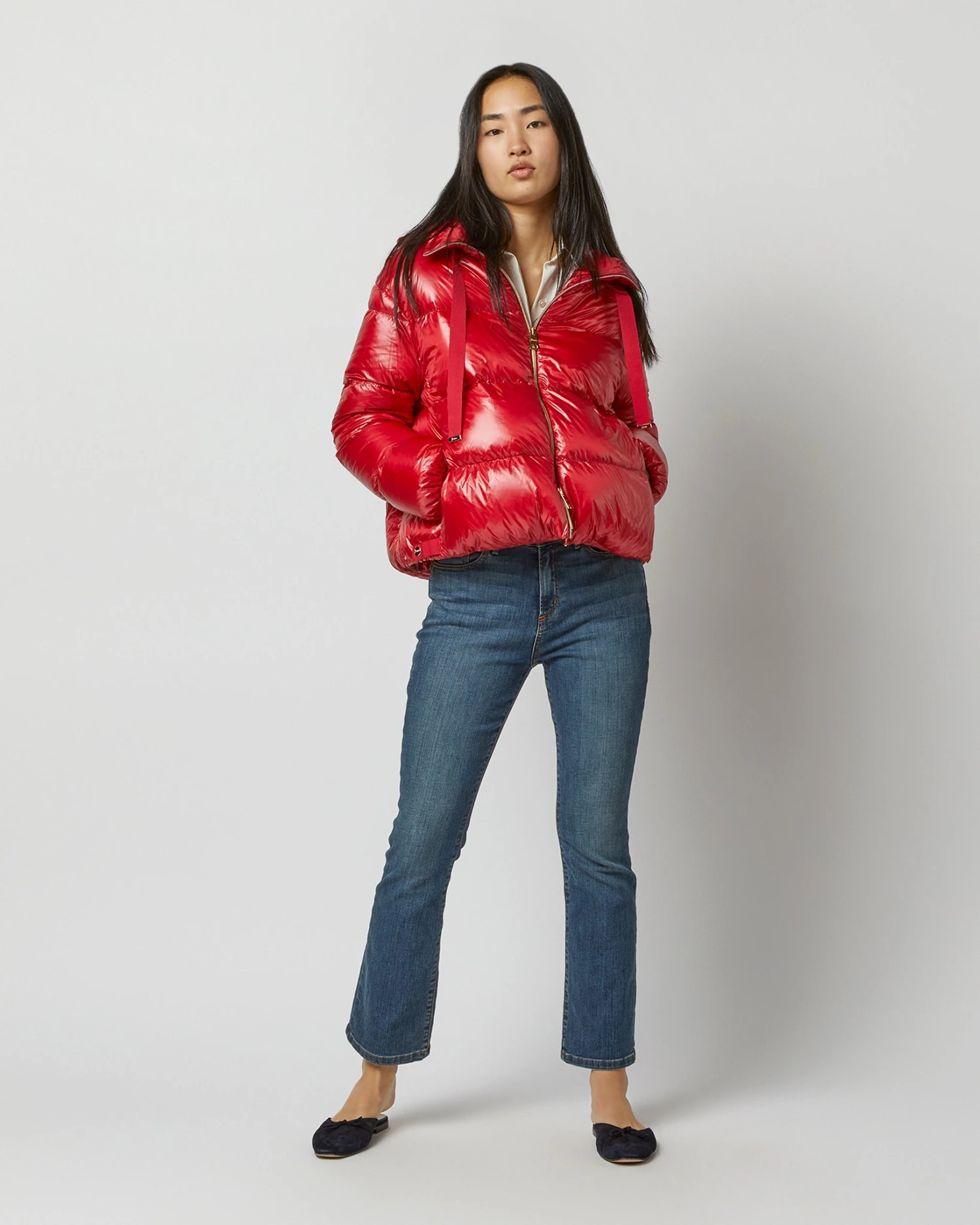 HERNO Oversized Bomber With Hood In Red 1 HERNO Oversized Bomber With Hood In Red