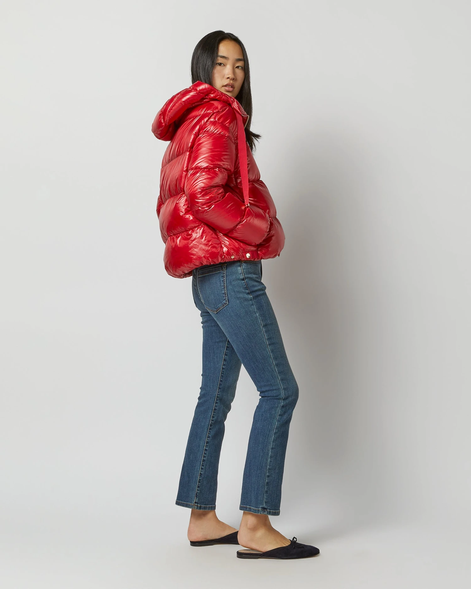 HERNO Oversized Bomber With Hood In Red 2 HERNO Oversized Bomber With Hood In Red - Image 2