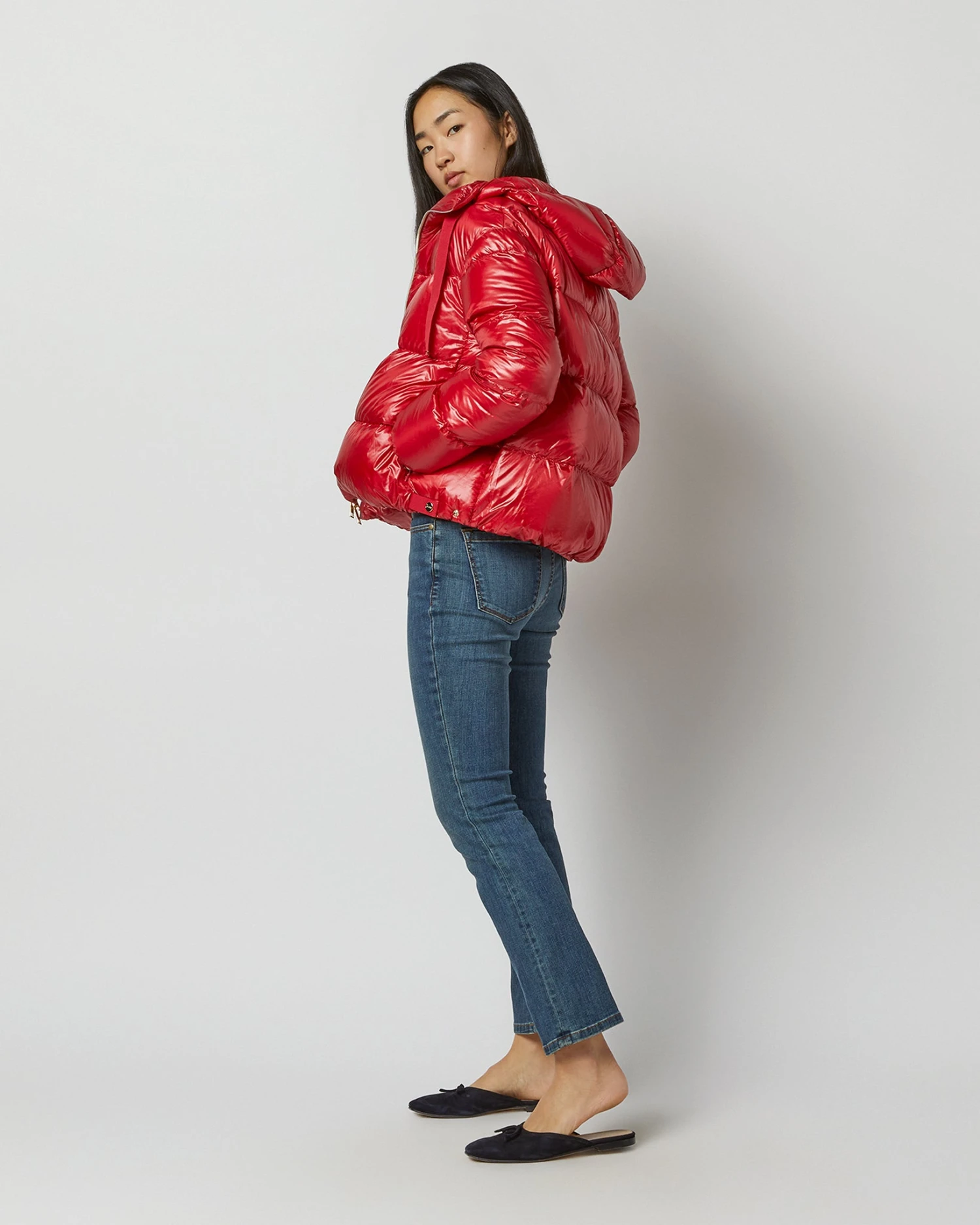 HERNO Oversized Bomber With Hood In Red 4 HERNO Oversized Bomber With Hood In Red - Image 4