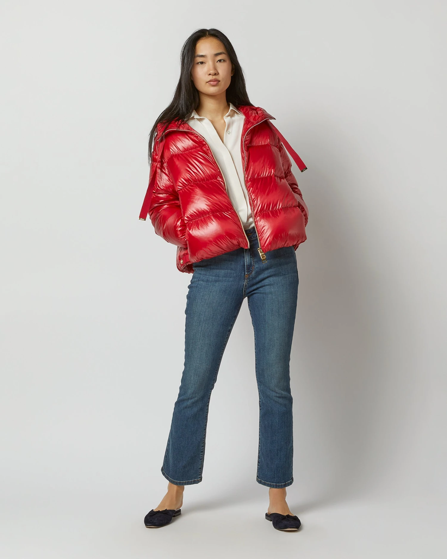 HERNO Oversized Bomber With Hood In Red 6 HERNO Oversized Bomber With Hood In Red - Image 6