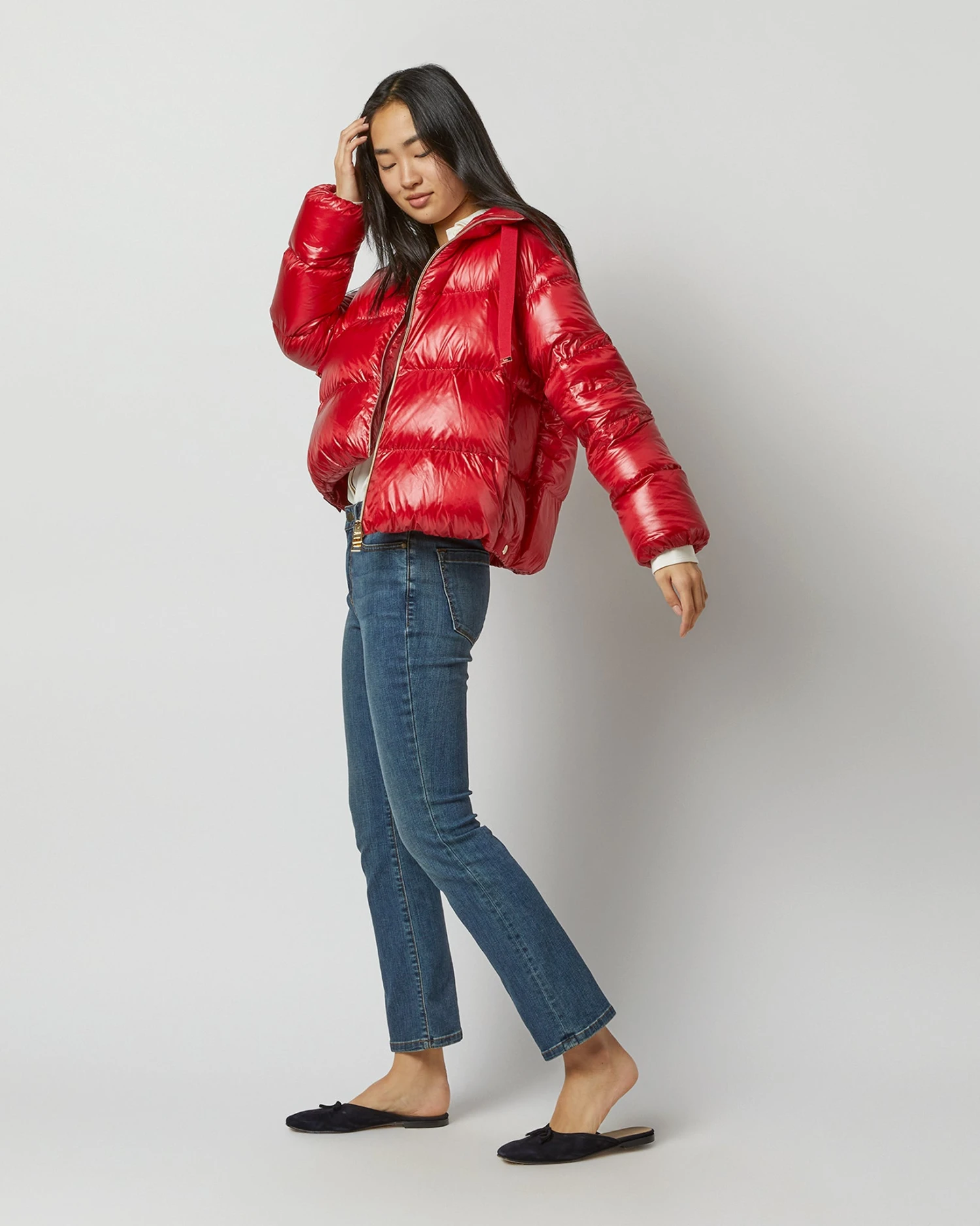 HERNO Oversized Bomber With Hood In Red 7 HERNO Oversized Bomber With Hood In Red - Image 7