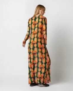 Long Sleeve Swing Dress In Arcturus Blue Petrol Velvet Devoré -HERNO || ULLA JOHNSON || A.P.C. Shop S72958 186