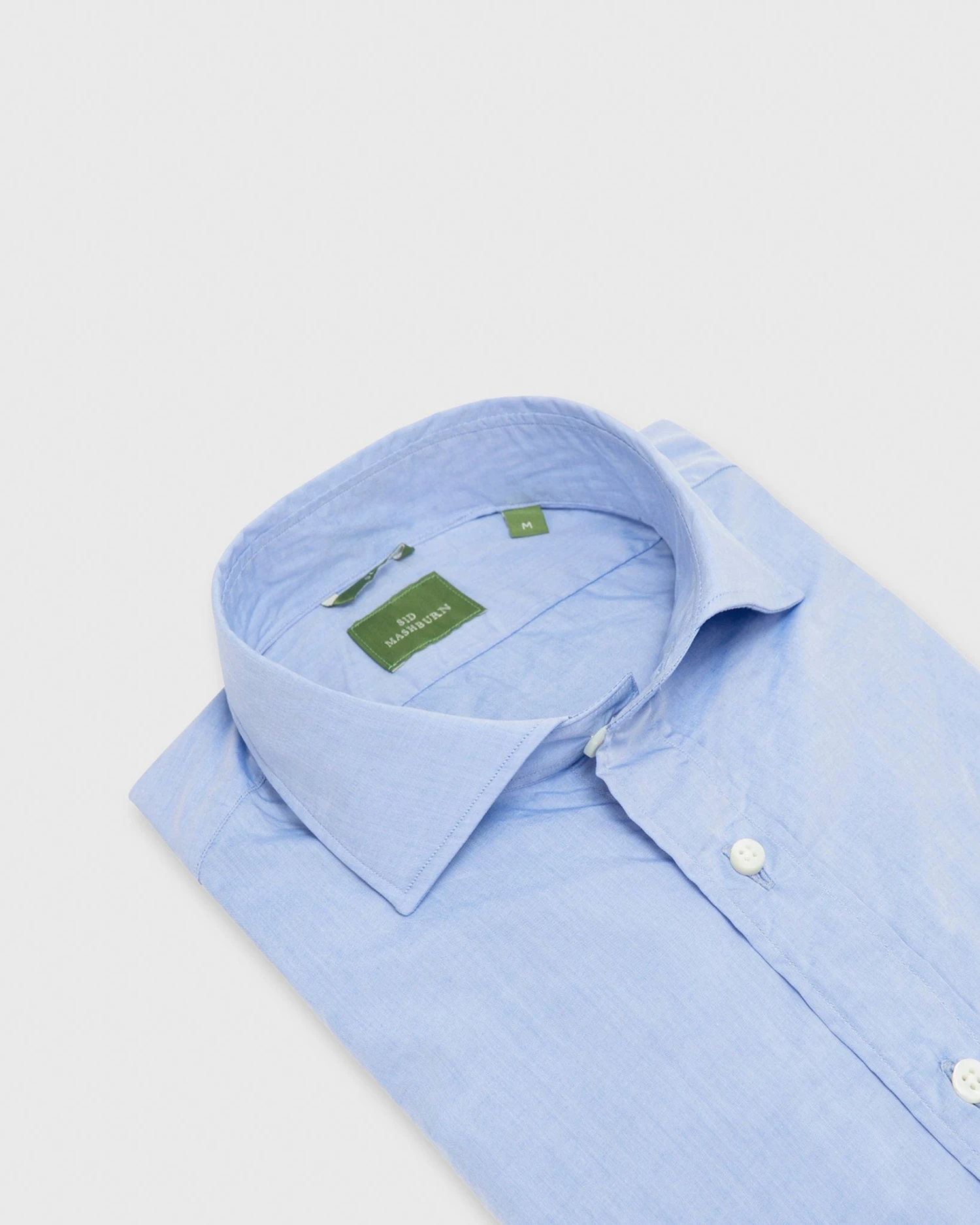Slim-Fit Spread Collar Sport Shirt In Light Blue Chambray 2 Slim-Fit Spread Collar Sport Shirt In Light Blue Chambray - Image 2