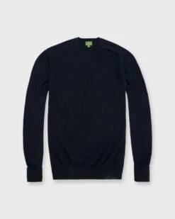 Classic Crewneck Sweater In Navy Cashmere