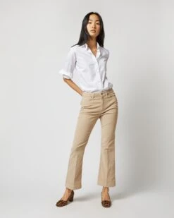 Kendall Flare 5-Pocket Pant In Stone Stretch Cord