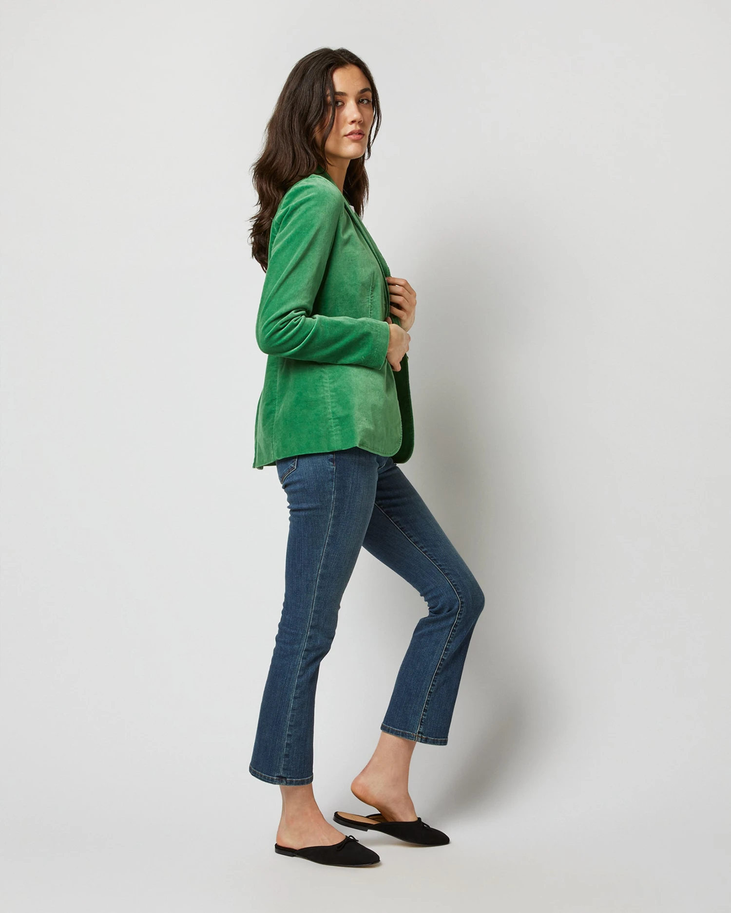 Sarah Jacket In Apple Stretch Velveteen 5 Sarah Jacket In Apple Stretch Velveteen - Image 5