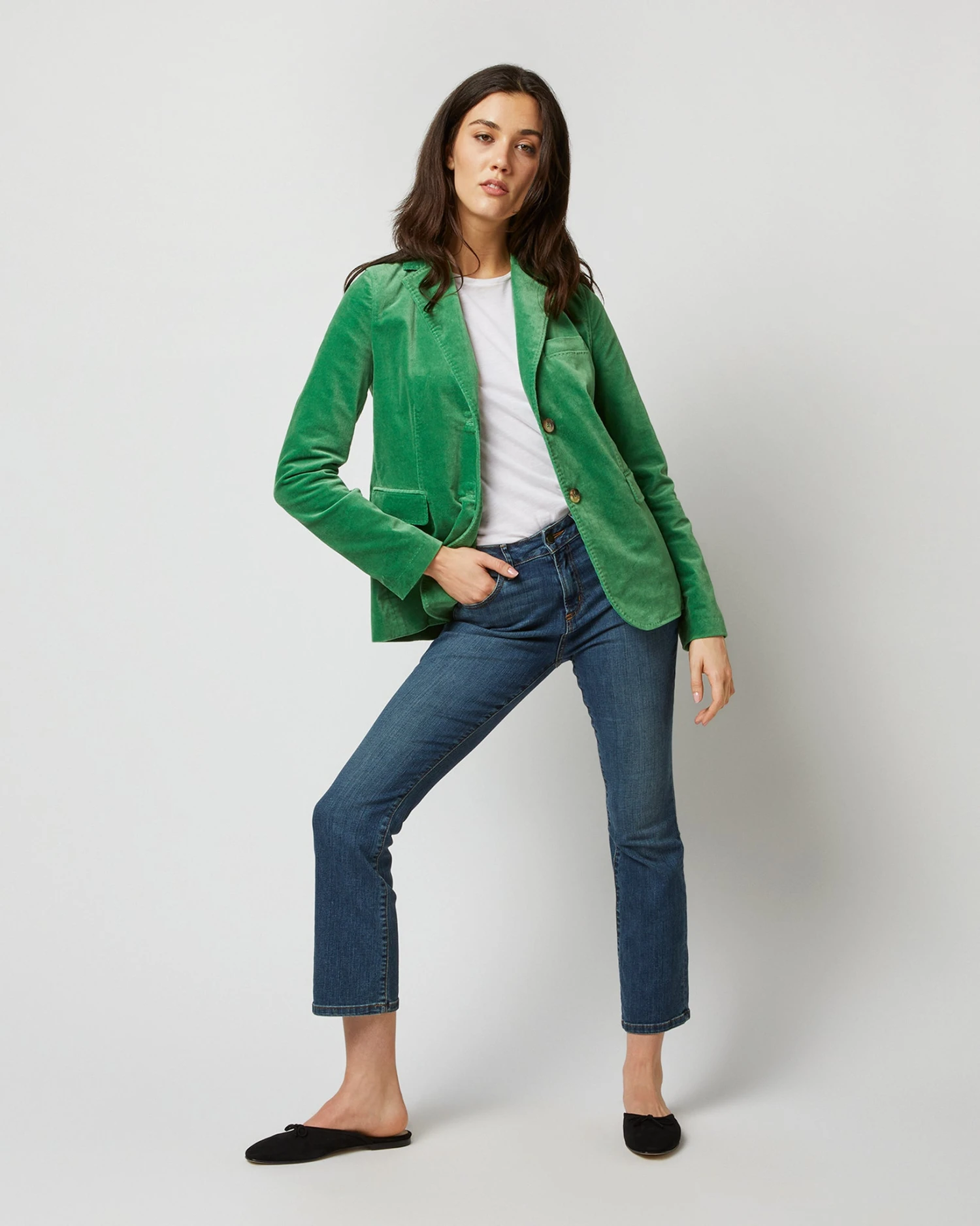 Sarah Jacket In Apple Stretch Velveteen 6 Sarah Jacket In Apple Stretch Velveteen - Image 6