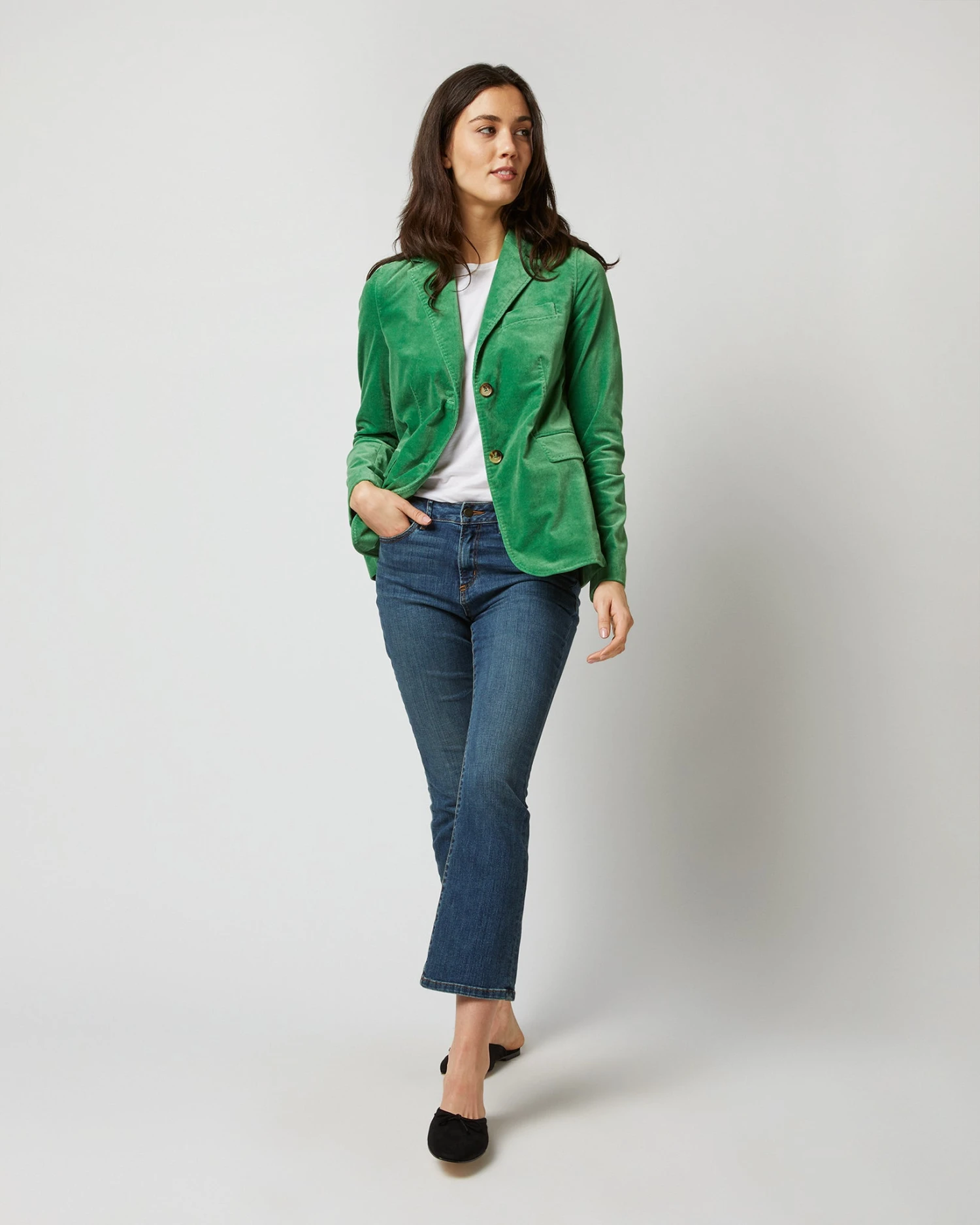 Sarah Jacket In Apple Stretch Velveteen 7 Sarah Jacket In Apple Stretch Velveteen - Image 7