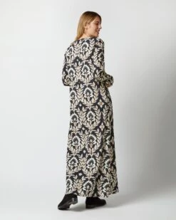 Long Sleeve Swing Dress In Ghirlanda Black Sablé 9 Long Sleeve Swing Dress In Ghirlanda Black Sablé -HERNO || ULLA JOHNSON || A.P.C. Shop s72951 83